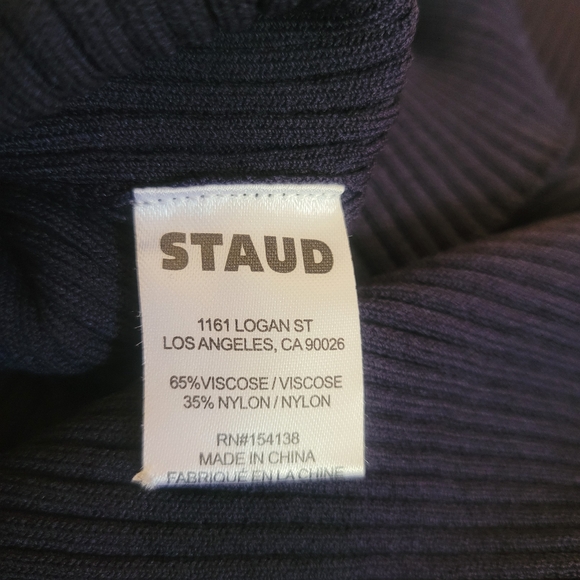 NWT XL STAUD Multicolor Striped Rib Knit Midi Dress - Picture 13 of 14